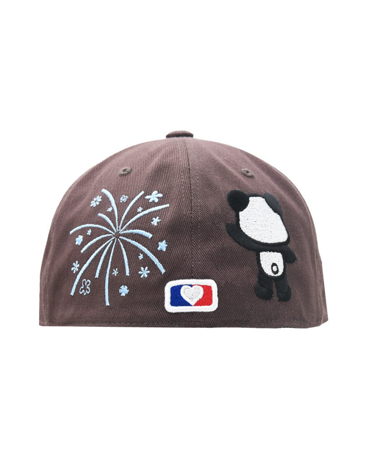 THE MUSEUM VISITOR Panda Embroidery Cap BROWN