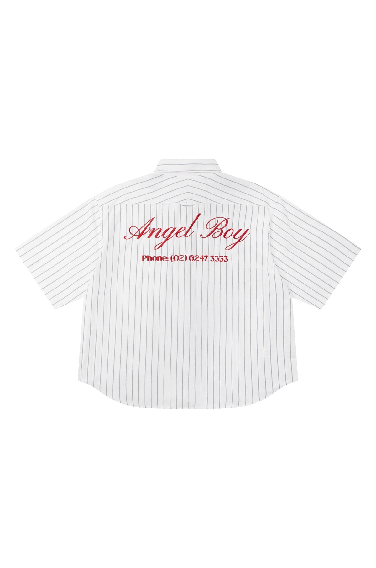 ANGEL BOY WHITE PINSTRIPE SHIRT