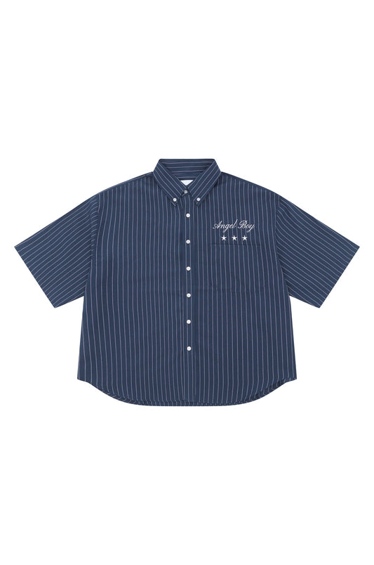 ANGEL BOY NAVY PINSTRIPE SHIRT