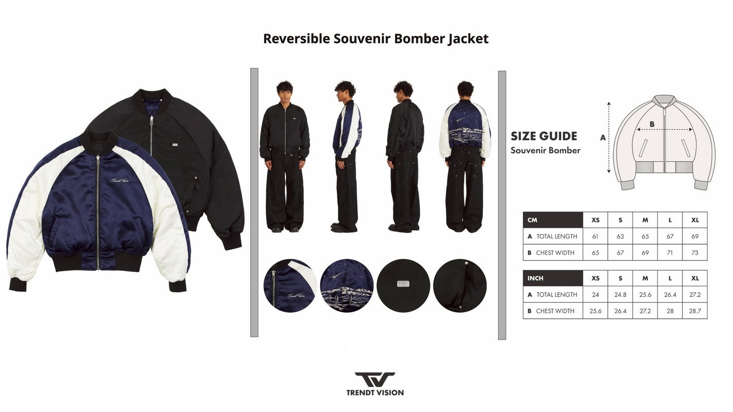 TRENDT VISION Reversible Souvenir Bomber Jacket