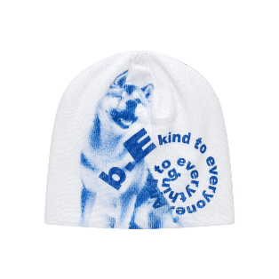 B.EAUTIFUL Shiba Beanie (White / Blue)
