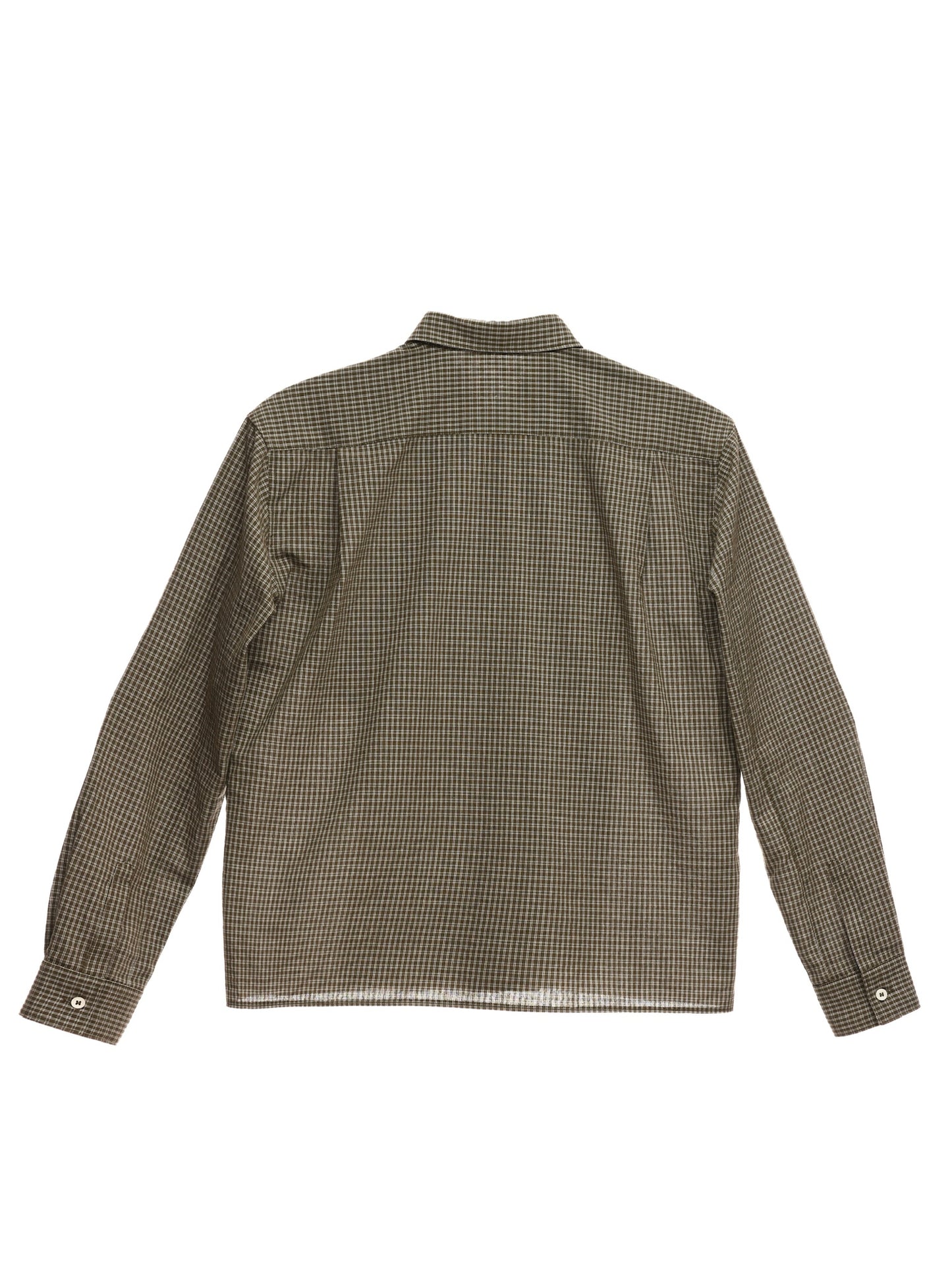 6cRAyon Retro Military Green Plaid Cotton Peplum Blouse