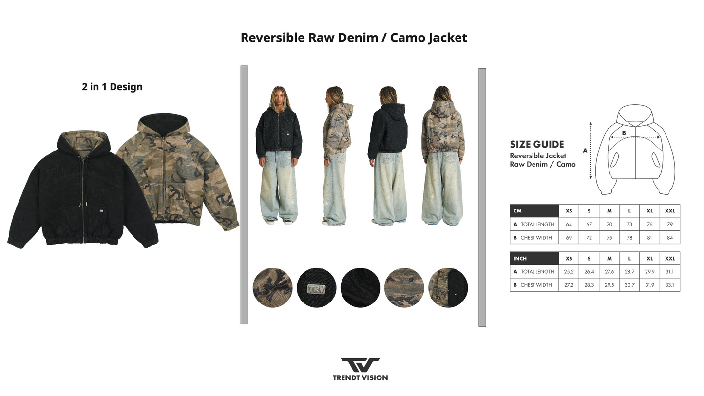 TRENDT VISION 【B.2】Reversible Raw Denim / Camo Jacket
