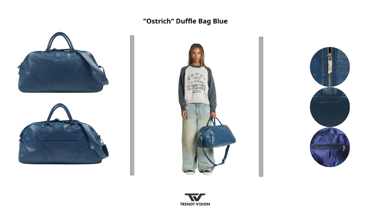 TRENDT VISION 【D.5】"Ostrich" Duffle Bag Blue