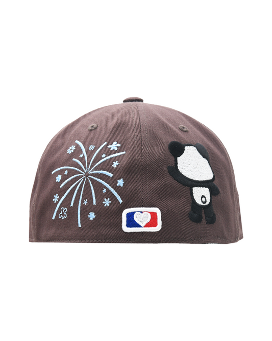 THE MUSEUM VISITOR Panda Embroidery Cap BROWN