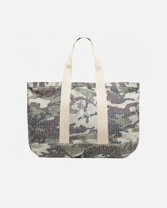 Stüssy Needle Punch XL Tote Bag CAMO