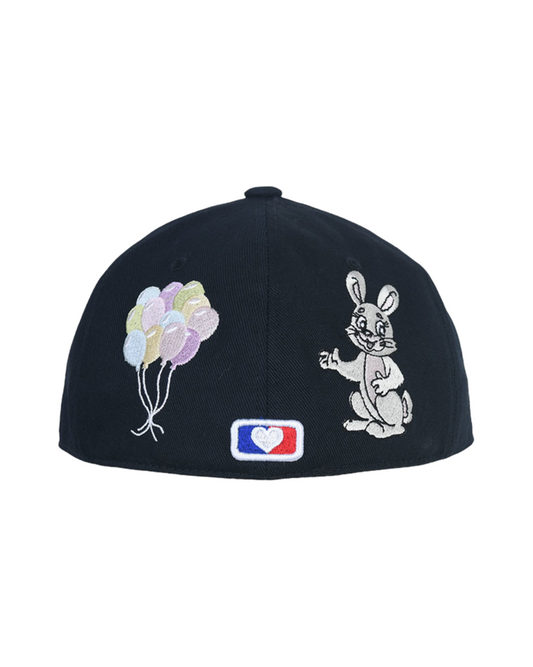 THE MUSEUM VISITOR Rabbit Embroidery Cap Navy
