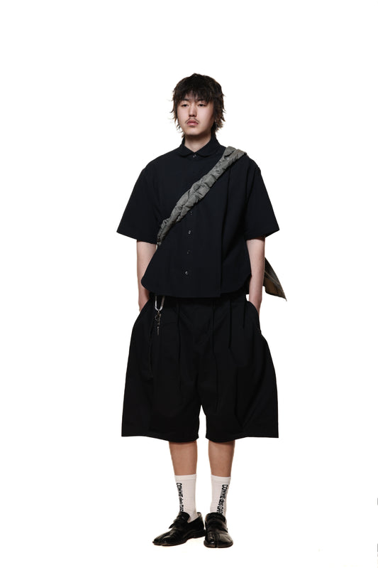 6cRAyon BLACK DOUBLE SHORTS