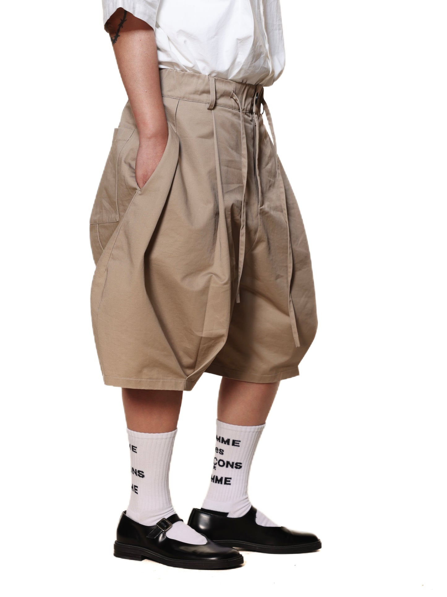 6cRAyon KHAKI DOUBLE SHORTS