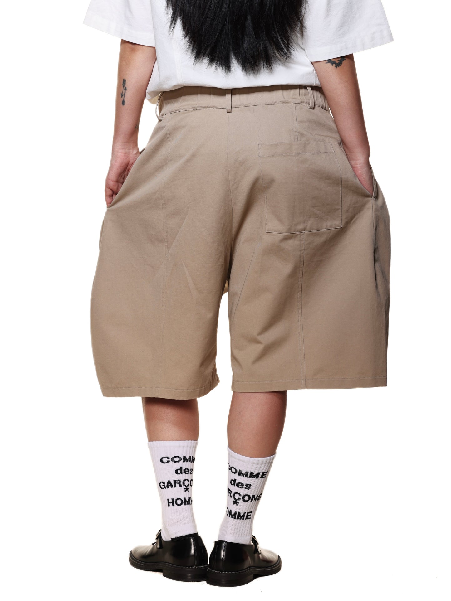 6cRAyon KHAKI DOUBLE SHORTS