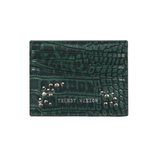 TRENDT VISION 【D.4.1】Croco Cardholder Green