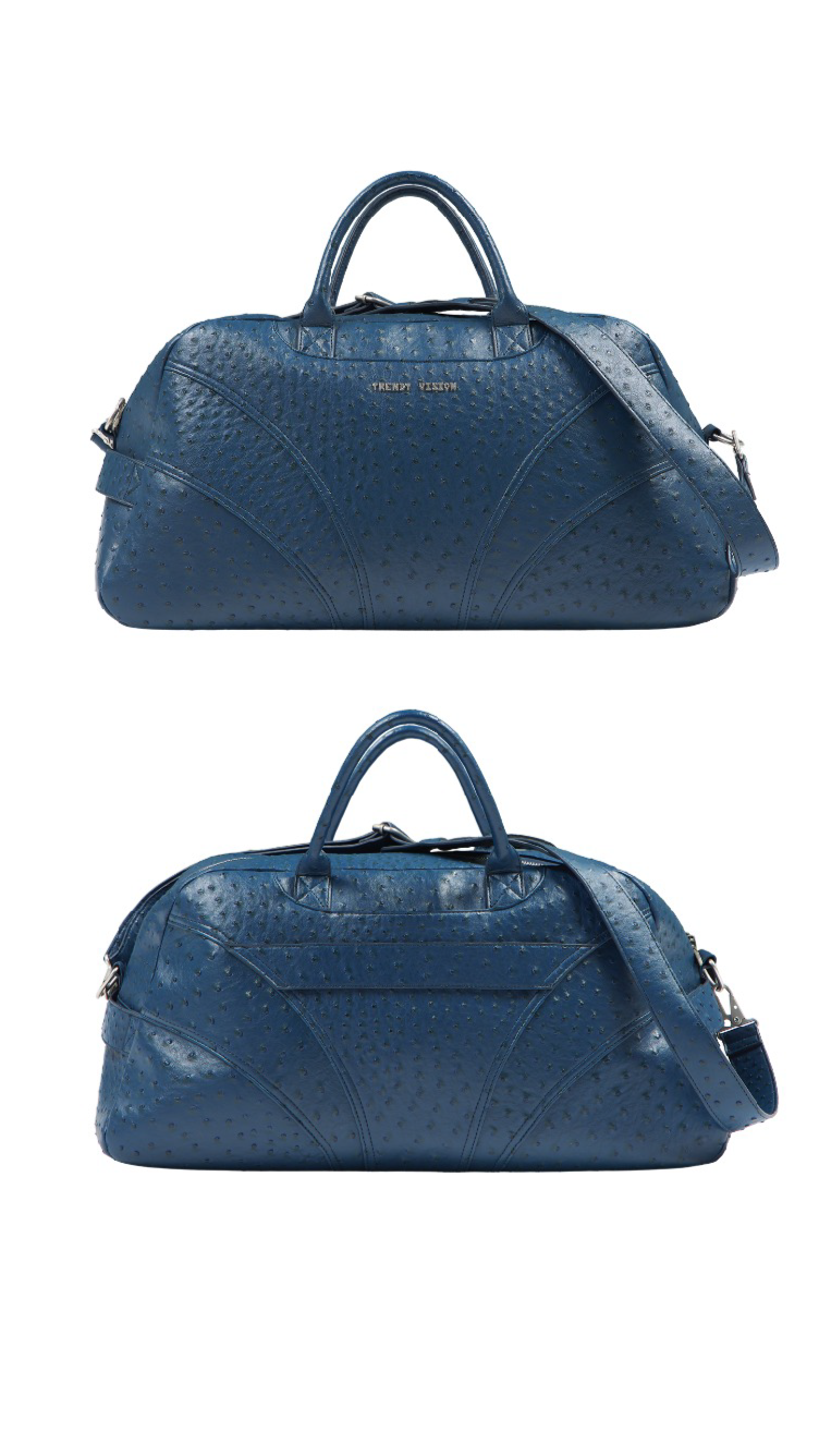 TRENDT VISION 【D.5】"Ostrich" Duffle Bag Blue